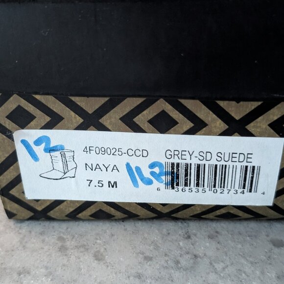 Charles by Charles David Naya Grey Suede Wedge Boots – Size 7.5M - Picture 6 of 6